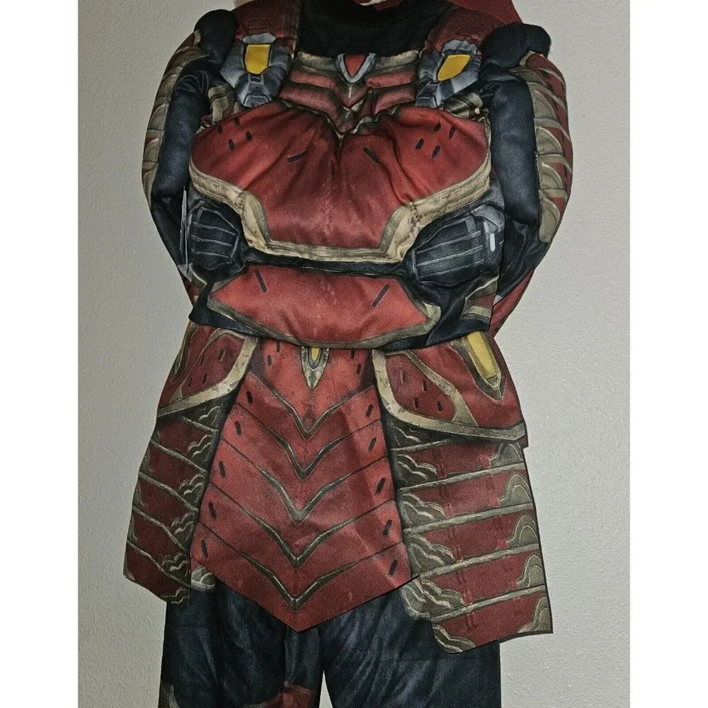 NEW Halo Spartan Yoroi Halloween Costume Boys Small 6-7 Mask Jumpsuit LIGHTS UP